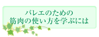 バレエのための筋肉の使い方を学ぶには